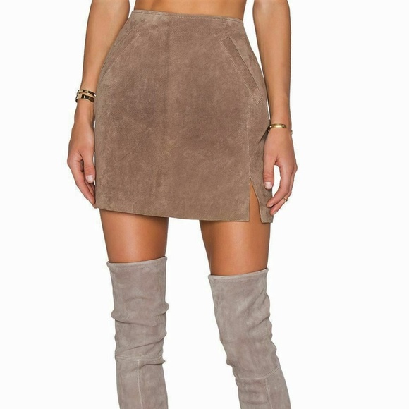 Blanknyc Skirts Blanknyc Suede Mini Skirt Aline Taupe 29
